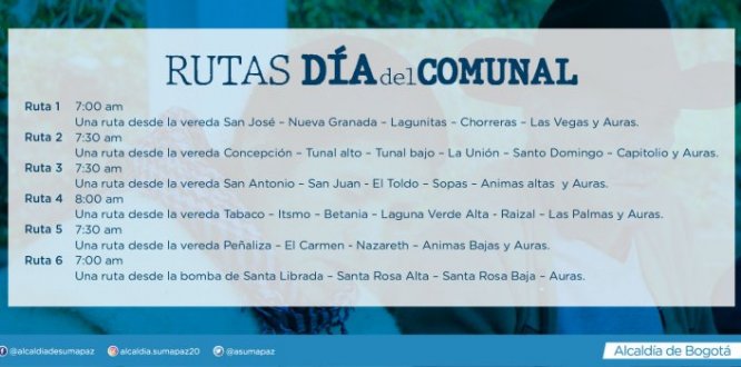 rutas del dia del comunal 