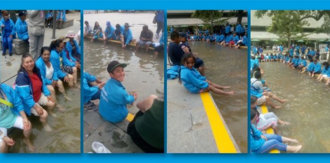 Habitantes de Sumapaz en el Parque de los Pies Descalzos