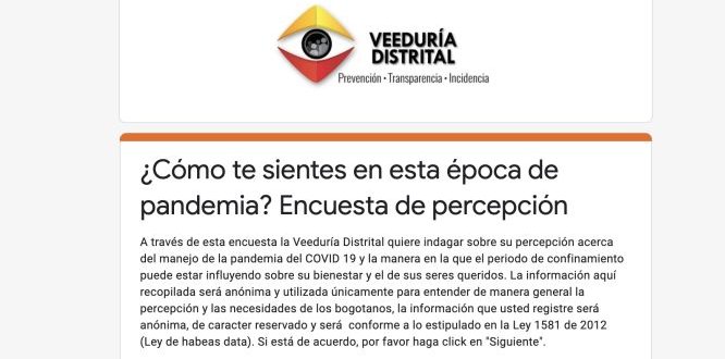 Encuesta de percepción - Veeduría Distrital