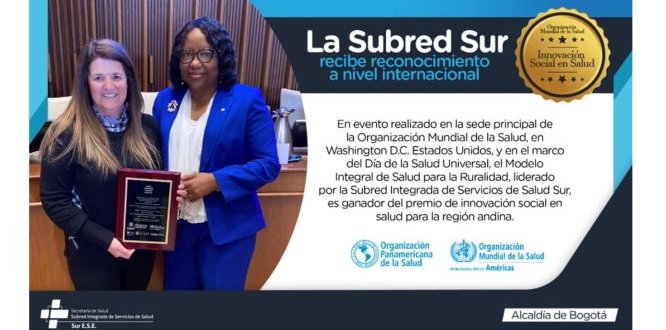 Subred Sur recibe premio internacional