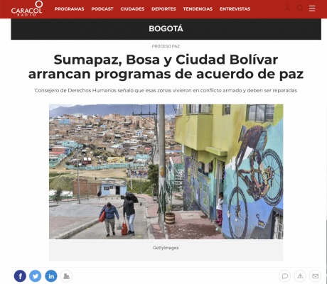 Sumapaz, Bosa y Ciudad Bolívar arrancan programas de acuerdo de paz