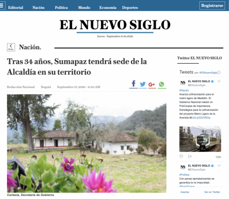 Tras 34 años, Sumapaz tendrá sede de la Alcaldía en su territorio